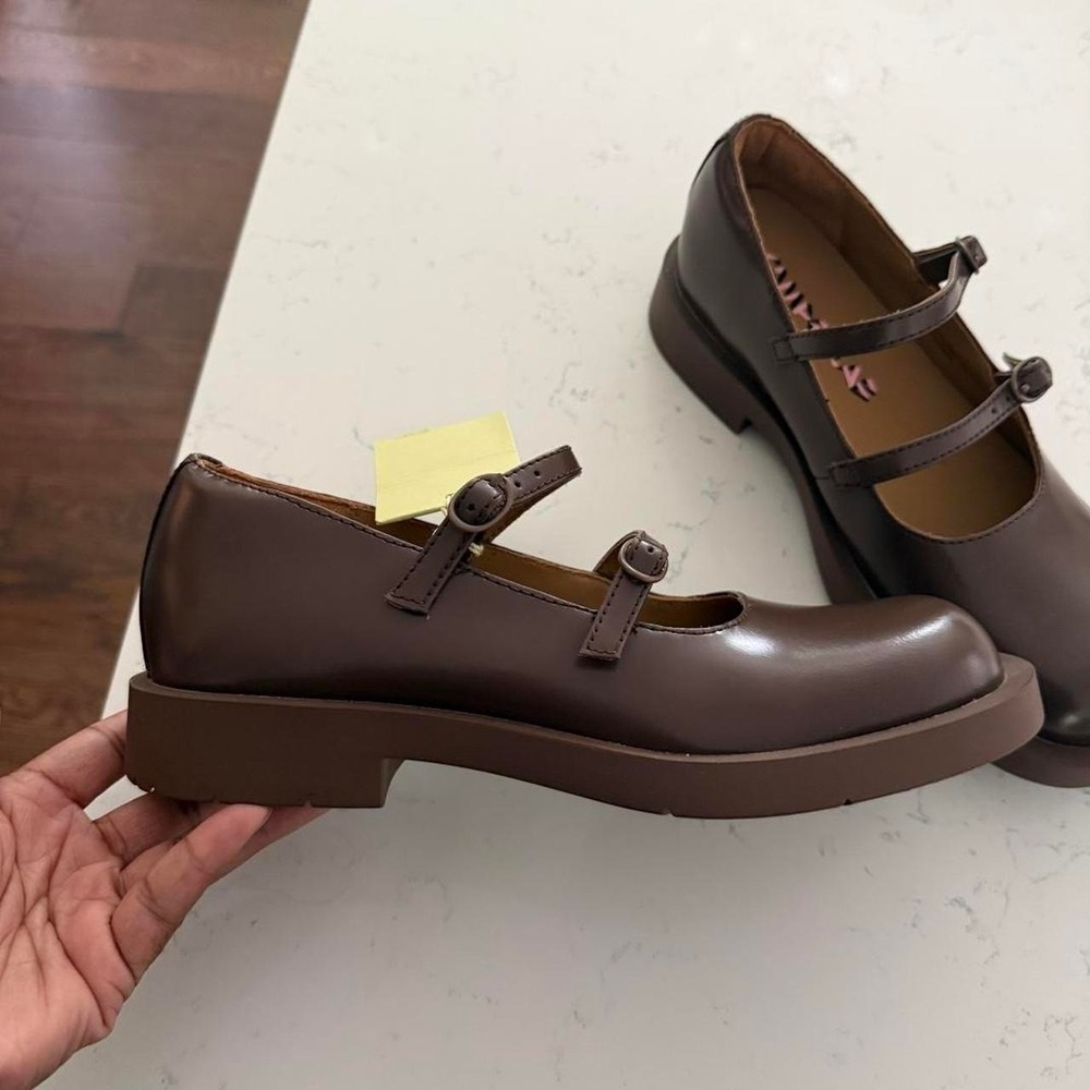 CamperLab 1978 Leather Mary Jane Shoes EU 39 US 8.5 Brown Double Strap - Picture 6 of 8